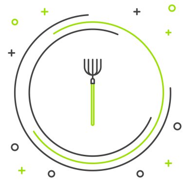 Line Garden yabası simgesi beyaz arkaplanda izole edildi. Bahçe çatalı işareti. Bahçecilik, tarım, çiftçilik aleti. Renkli taslak konsepti. Vektör