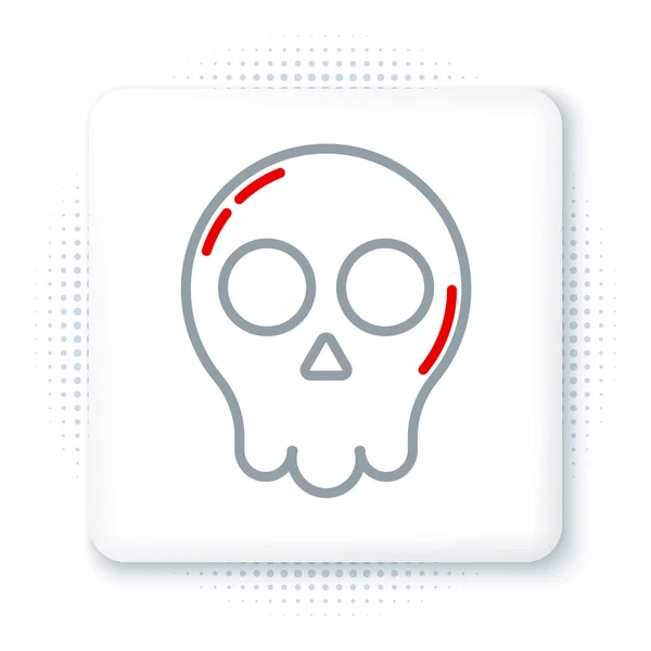 Line Skull Symbol Isoliert Auf Weißem Hintergrund Frohe Halloween Party — Stockvektor