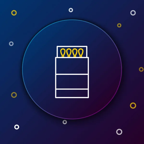 Ligne Ouvrir Boîte Allumettes Correspond Icône Isolée Sur Fond Bleu — Image vectorielle