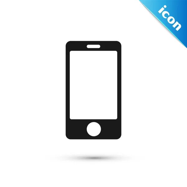 Grå Smartphone Mobiltelefon Ikon Isolerad Vit Bakgrund Vektor Illustration — Stock vektor