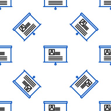 Simgeye sahip çizgi tahtası beyaz arkaplanda izole edilmiş pürüzsüz desen. Özgeçmiş başvurusu. Profesyonel personel aranıyor. Personel analizi devam ediyor. Renkli taslak konsepti. Vektör.