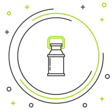 Süt ikonu için çizgi kutusu beyaz arkaplanda izole edildi. Renkli taslak konsepti. Vektör.