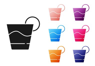 Siyah Kokteyl simgesi beyaz arkaplanda izole edildi. Simgeleri renklendirin. Vektör.