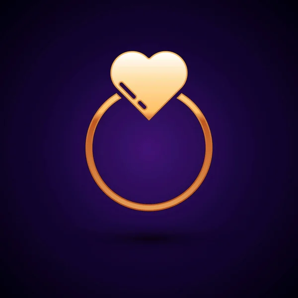Χρυσό Δαχτυλίδι Γάμου Εικονίδιο Απομονώνονται Μαύρο Φόντο Νύφη Και Γαμπρός — Διανυσματικό Αρχείο