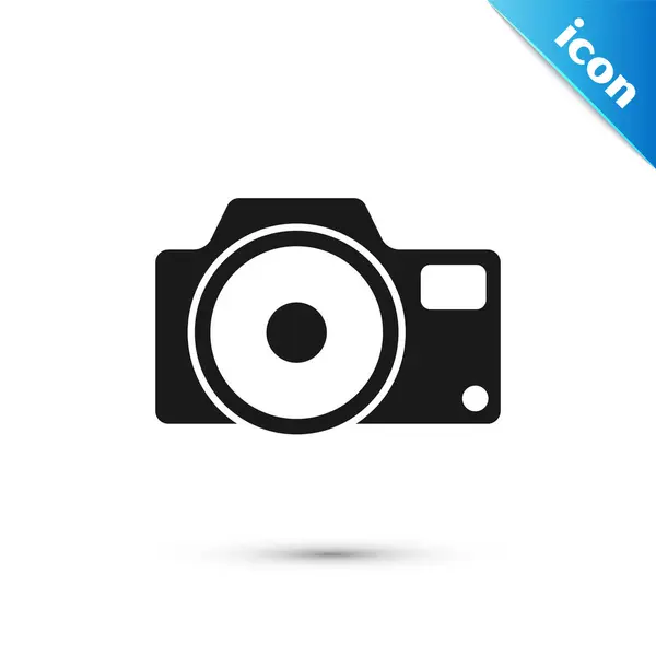 Grijze Fotocamera Pictogram Geïsoleerd Witte Achtergrond Foto Camera Icoon Vector — Stockvector