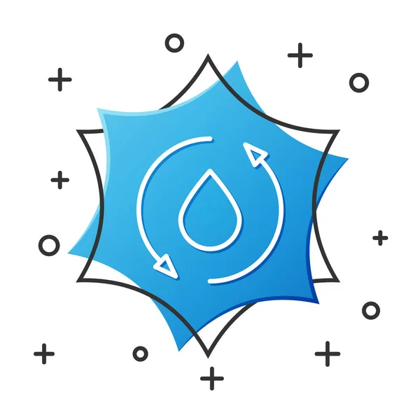 Иконка Падения Нефти Выделена Белом Фоне Синяя Шестиугольная Кнопка Векторная — стоковый вектор