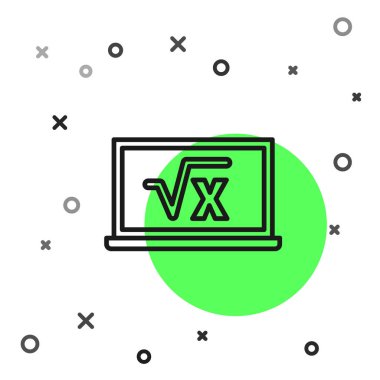 Kara çizgi kök x sembolü beyaz arkaplanda izole edilmiş karton simge üzerinde. Matematiksel ifade. Vektör.