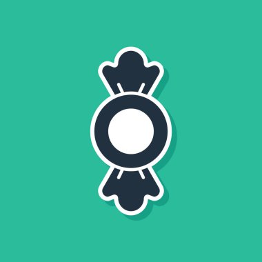 Mavi Şeker simgesi yeşil arkaplanda izole edildi. Vektör.