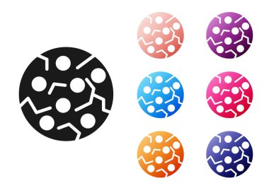 Beyaz arka planda izole edilmiş çikolatalı kurabiye ya da bisküvi. Simgeleri renklendirin. Vektör.