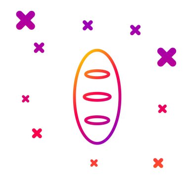 Beyaz arkaplanda renk çizgisi ekmek simgesi izole edildi. Kademeli rastgele dinamik şekiller. Vektör.