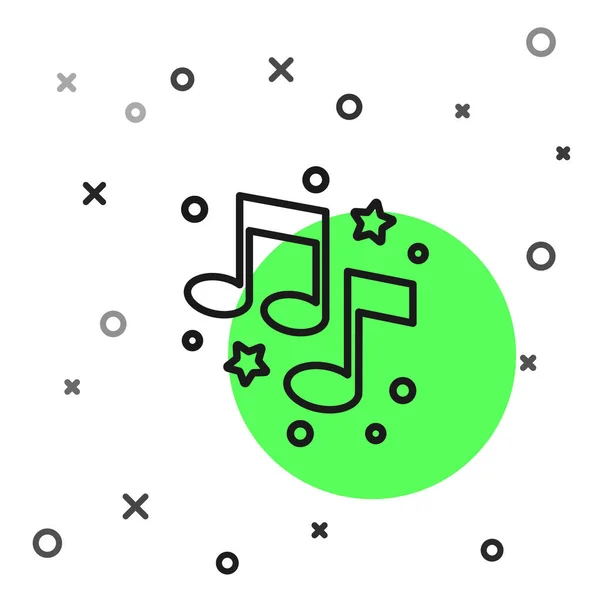 Черная Строка Музыкальная Заметка Значок Тона Выделен Белом Фоне Вектор — стоковый вектор