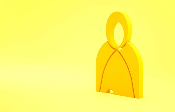 Yellow Mantle Cloak Cape Icon Isolated Yellow Background Magic Cloak — Stock Photo, Image