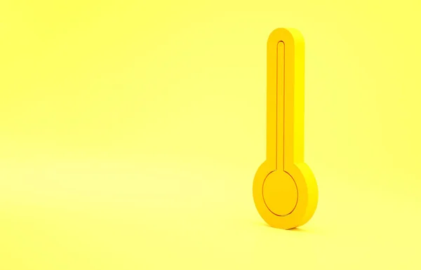 Żółty Termometr Medyczny Ikony Badania Lekarskiego Izolowany Żółtym Tle Koncepcja — Zdjęcie stockowe