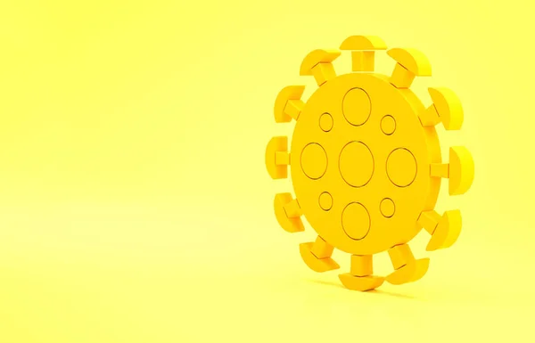 Yellow Virus Icon Isolated Yellow Background Corona Virus 2019 Ncov — Stock Photo, Image