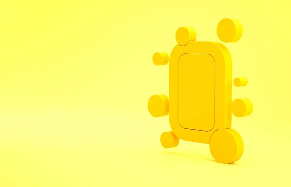 Желтая Полоска Мыльной Иконы Выделена Желтом Фоне Мыло Пузырями Концепция — стоковое фото