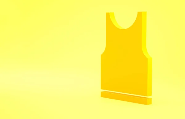 Shirt Gialla Senza Maniche Icona Isolata Sfondo Giallo Concetto Minimalista — Foto Stock