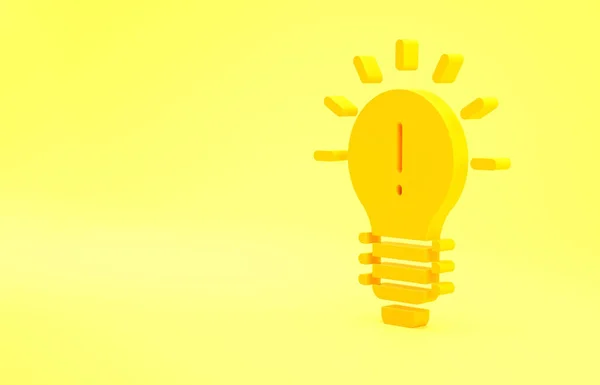 Желтая Лампочка Иконкой Идеи Выделенной Желтом Фоне Символ Энергии Идеи — стоковое фото