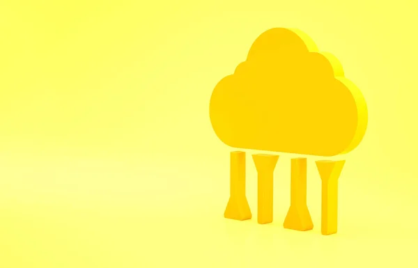 Icono Conexión Nube Yellow Network Aislado Sobre Fondo Amarillo Tecnología —  Fotos de Stock