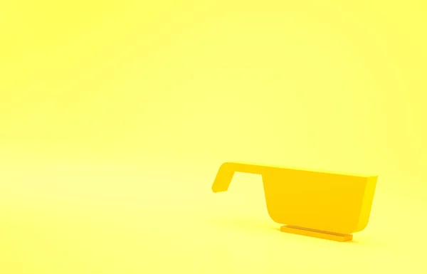 Ícone Frigideira Amarelo Isolado Fundo Amarelo Símbolo Fritar Assar Alimentos — Fotografia de Stock