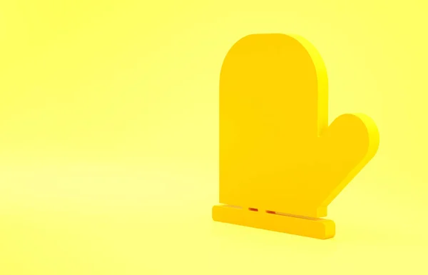 Gelbes Ofenhandschuh Symbol Auf Gelbem Hintergrund Küche Topflappen Zeichen Kochhandschuh — Stockfoto