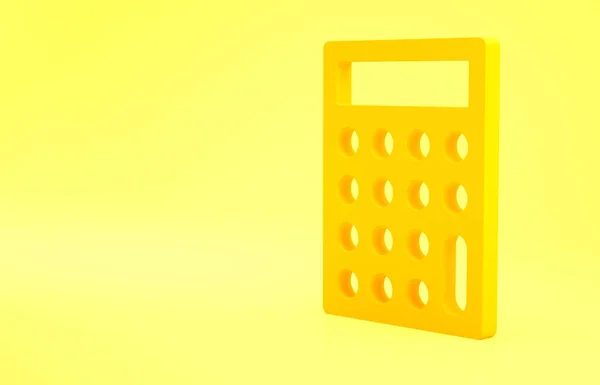 Sarı Hesap Makinesi Simgesi Sarı Arkaplanda Izole Edildi Muhasebe Sembolü — Stok fotoğraf
