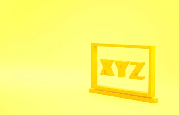 Amarelo Xyz Sistema Coordenadas Ícone Quadro Isolado Fundo Amarelo Eixo — Fotografia de Stock