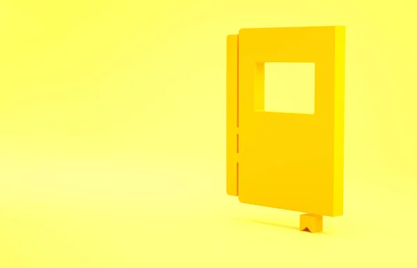 Icono Libro Amarillo Aislado Sobre Fondo Amarillo Concepto Minimalista Ilustración — Foto de Stock