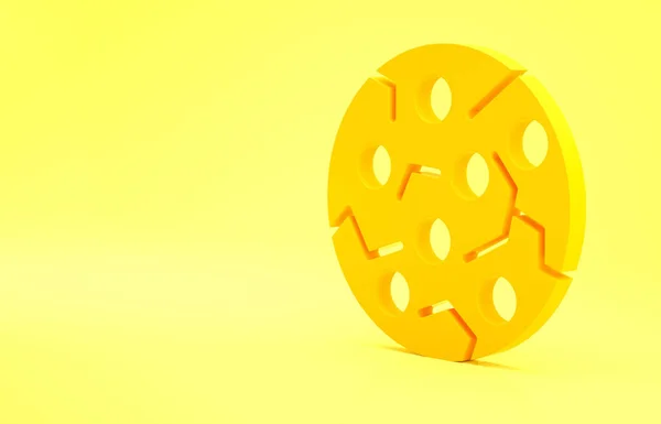 Żółty Cookie Lub Herbatnik Ikoną Czekolady Izolowane Żółtym Tle Koncepcja — Zdjęcie stockowe