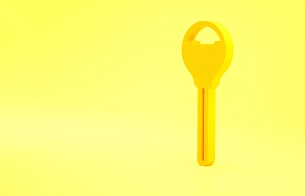 Yellow Lollipop Icon Isolated Yellow Background Food Delicious Symbol Minimalism — Stockfoto