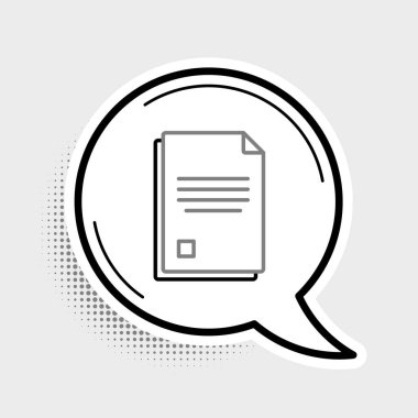 Gri arkaplanda satır dosya simgesi izole edildi. Kontrol listesi simgesi. İş konsepti. Renkli taslak konsepti. Vektör.