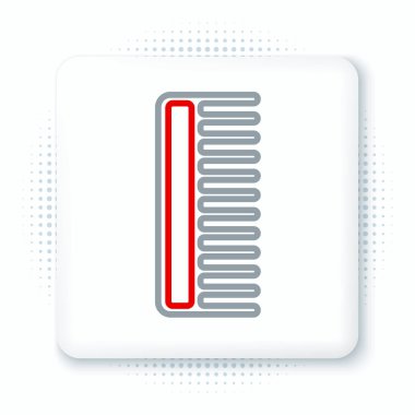 Beyaz arkaplanda çizgi saç fırçası simgesi izole edildi. Taraklı saç işareti. Berber sembolü. Renkli taslak konsepti. Vektör.