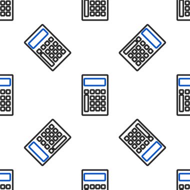 Satır Hesaplayıcı simgesi beyaz arkaplanda izole edilmiş kusursuz desen. Muhasebe sembolü. İş hesaplamaları matematik eğitimi ve finans. Renkli taslak konsepti. Vektör.