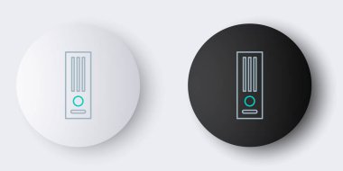 Çizgi Video oyun konsolu simgesi gri arkaplanda izole edildi. Renkli taslak konsepti. Vektör.