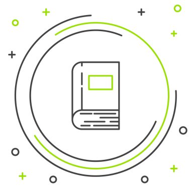 Satır Defteri simgesi beyaz arkaplanda izole edildi. Renkli taslak konsepti. Vektör.