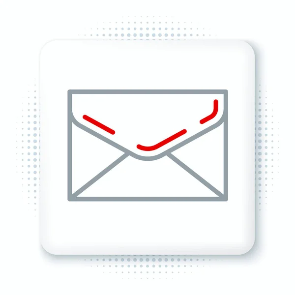 Ícone Envelope Linha Isolado Fundo Branco Símbolo Letra Mensagem Email — Vetor de Stock