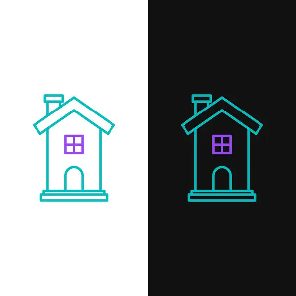 Icono Line House Aislado Sobre Fondo Blanco Negro Símbolo Casero — Vector de stock