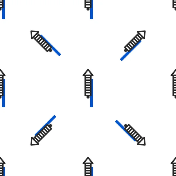 Line Firework Rakete Symbol Isoliert Nahtlose Muster Auf Weißem Hintergrund — Stockvektor