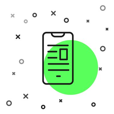 Mobil simge üzerine Siyah Hat İnternet kitabı beyaz arkaplanda izole edildi. İnternet eğitimi konsepti, e-öğrenme kaynakları. Vektör İllüstrasyonu.