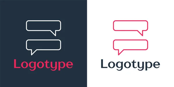 Logotyp Line Řeč Bublina Chat Ikona Izolované Bílém Pozadí Ikona — Stockový vektor