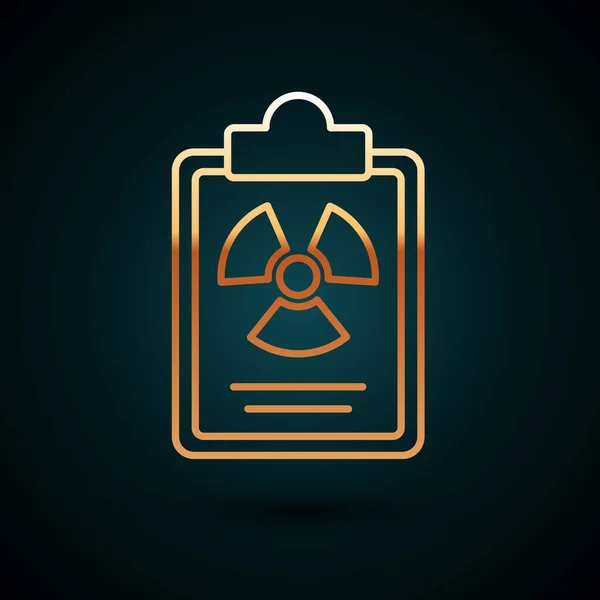 Значок Предупреждение Радиации Изолирован Темно Синем Фоне Текстовый Файл Вектор — стоковый вектор