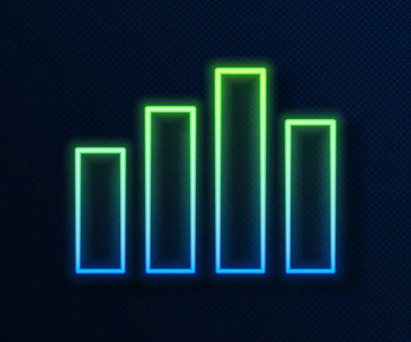 Leuchtendes Neon Line Music Equalizer Symbol Isoliert Auf Blauem Hintergrund — Stockvektor