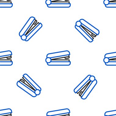 Hat Ofisi zımba simgesi beyaz arkaplandaki kusursuz deseni izole etti. Zımba, zımba, kağıt, karton, ofis malzemeleri. Renkli taslak konsepti. Vektör.