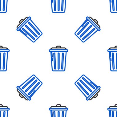 Çöp kutusu simgesi beyaz arkaplanda izole edilmiş. Çöp kutusu tabelası. Sepet simgesini geri dönüştür. Ofis çöpü ikonu. Renkli taslak konsepti. Vektör.