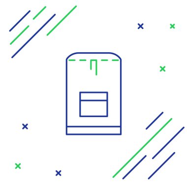 Sırt çantası simgesi beyaz arkaplanda izole edildi. Su altı ekipmanları. Renkli taslak konsepti. Vektör.