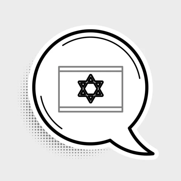 Línea Bandera Israel Icono Aislado Sobre Fondo Gris Símbolo Patriótico — Vector de stock