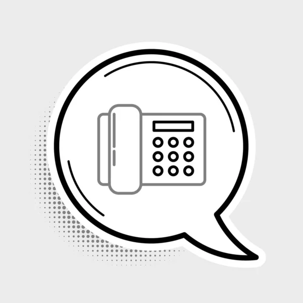 Иконка Телефон Изолирована Сером Фоне Стационарный Телефон Красочная Концепция Контура — стоковый вектор