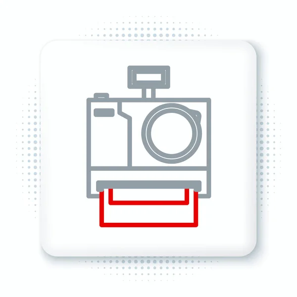 线路照片相机图标隔离在白色背景上 Foto相机图标 五彩缤纷的概念 — 图库矢量图片
