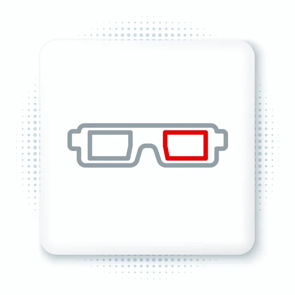 Line Kinobrille Symbol Isoliert Auf Weißem Hintergrund Buntes Rahmenkonzept Vektor — Stockvektor