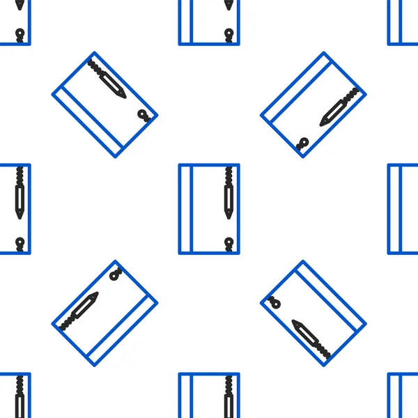 Line Unterwasser Notizbuch Und Bleistift Zum Schnorcheln Symbol Isoliert Nahtlose — Stockvektor