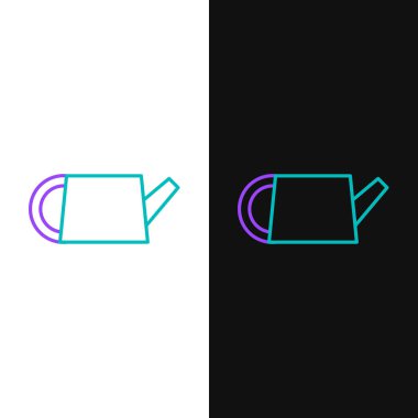 Çizgi Sulama simgesi beyaz ve siyah arkaplanda izole edildi. Sulama sembolü. Renkli taslak konsepti. Vektör.